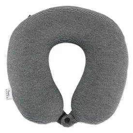 Jersey Stripe - Memory Foam Neck Pillow - Black Stripe