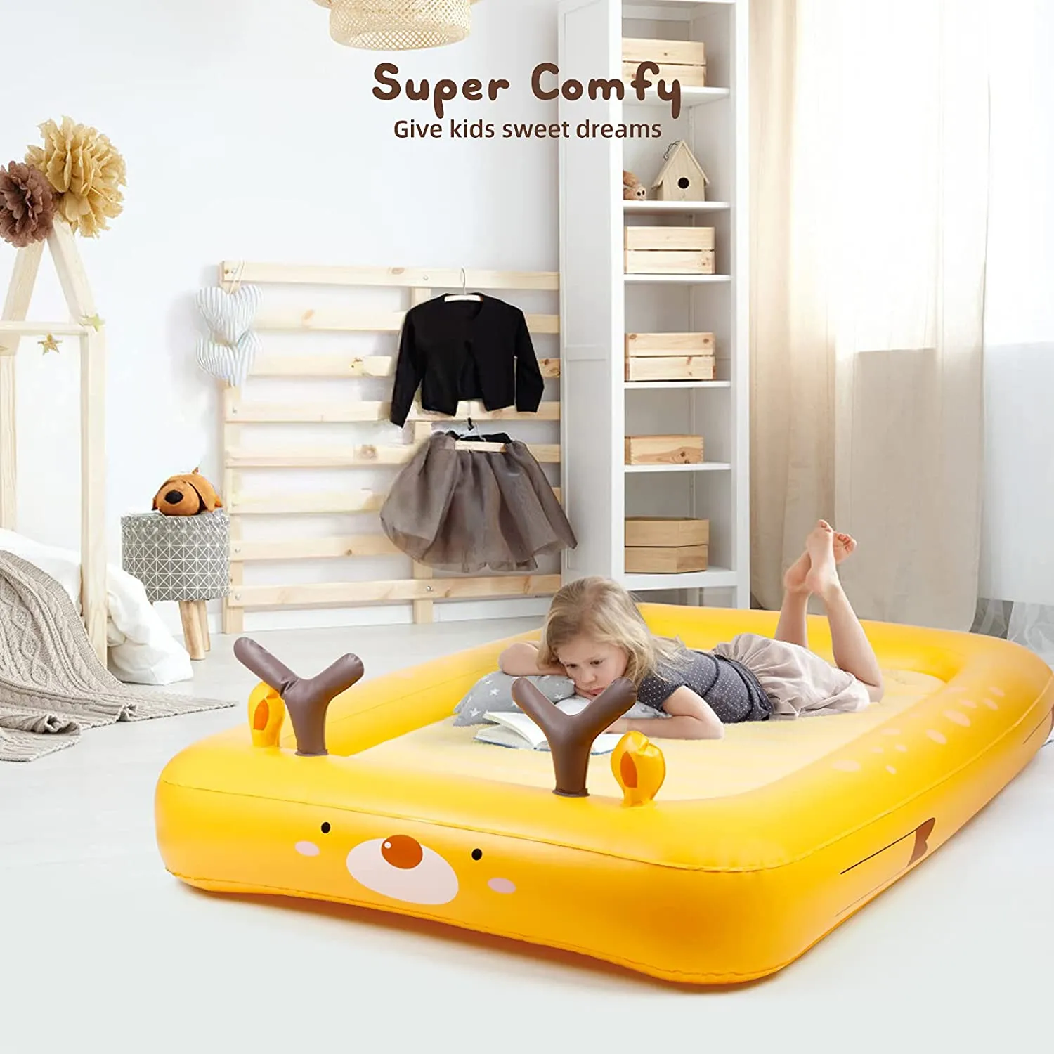 Kids Inflatable Travel Bed with Electric Air Pump