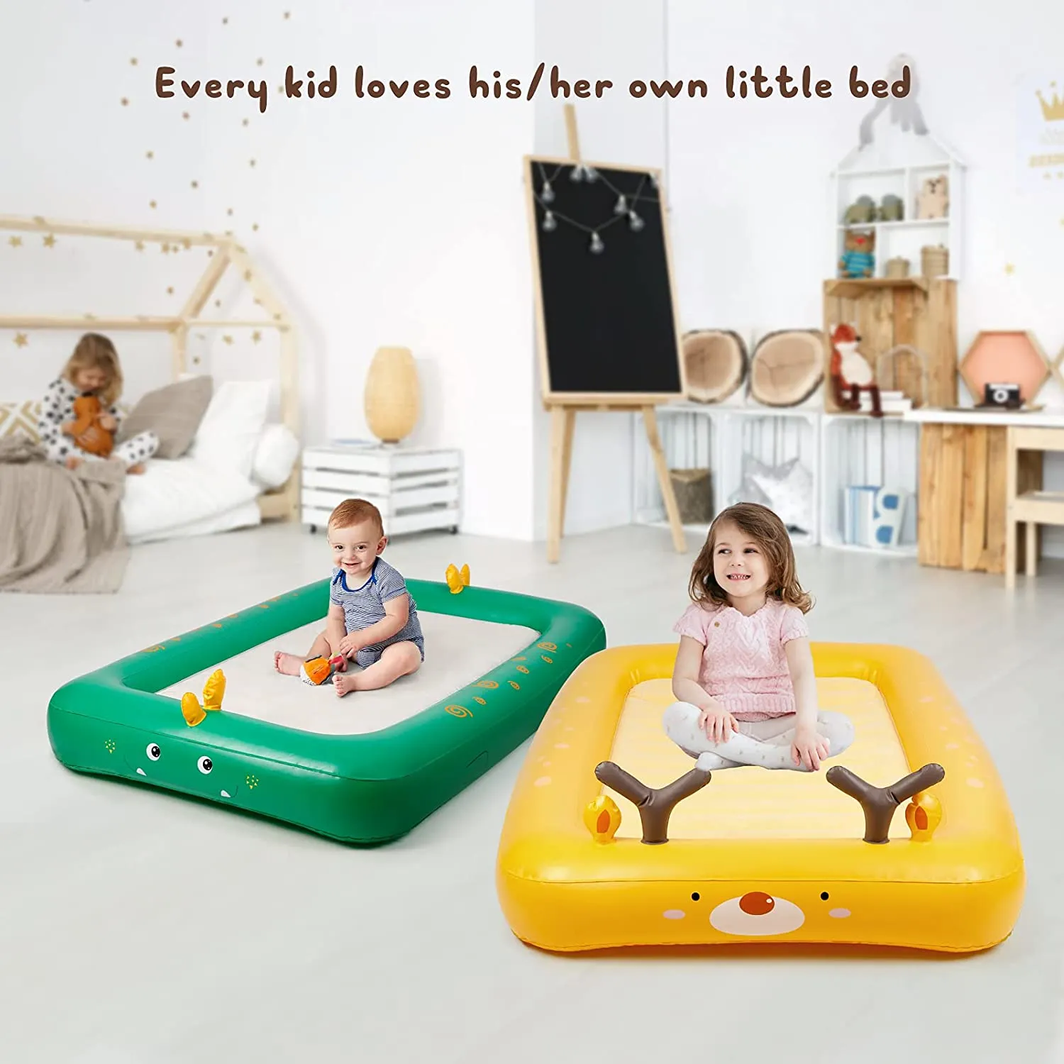 Kids Inflatable Travel Bed with Electric Air Pump