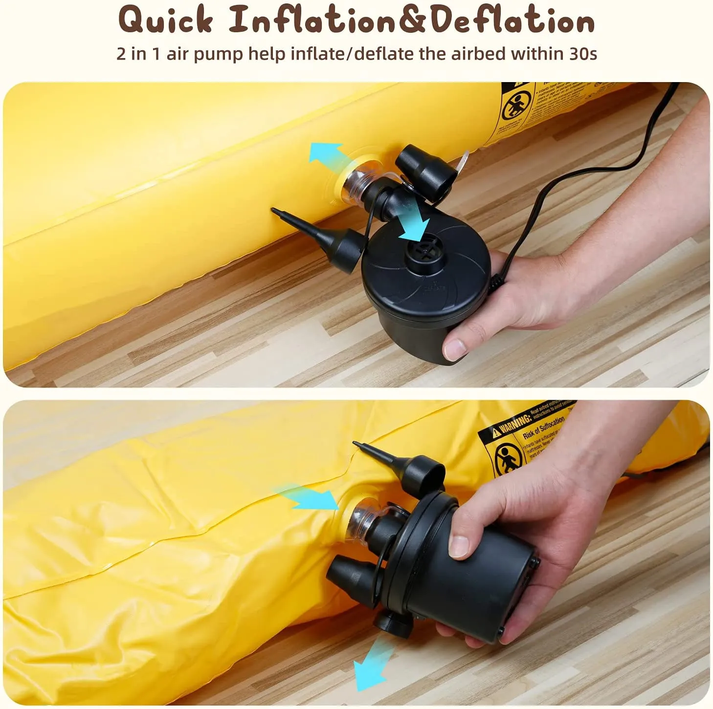 Kids Inflatable Travel Bed with Electric Air Pump