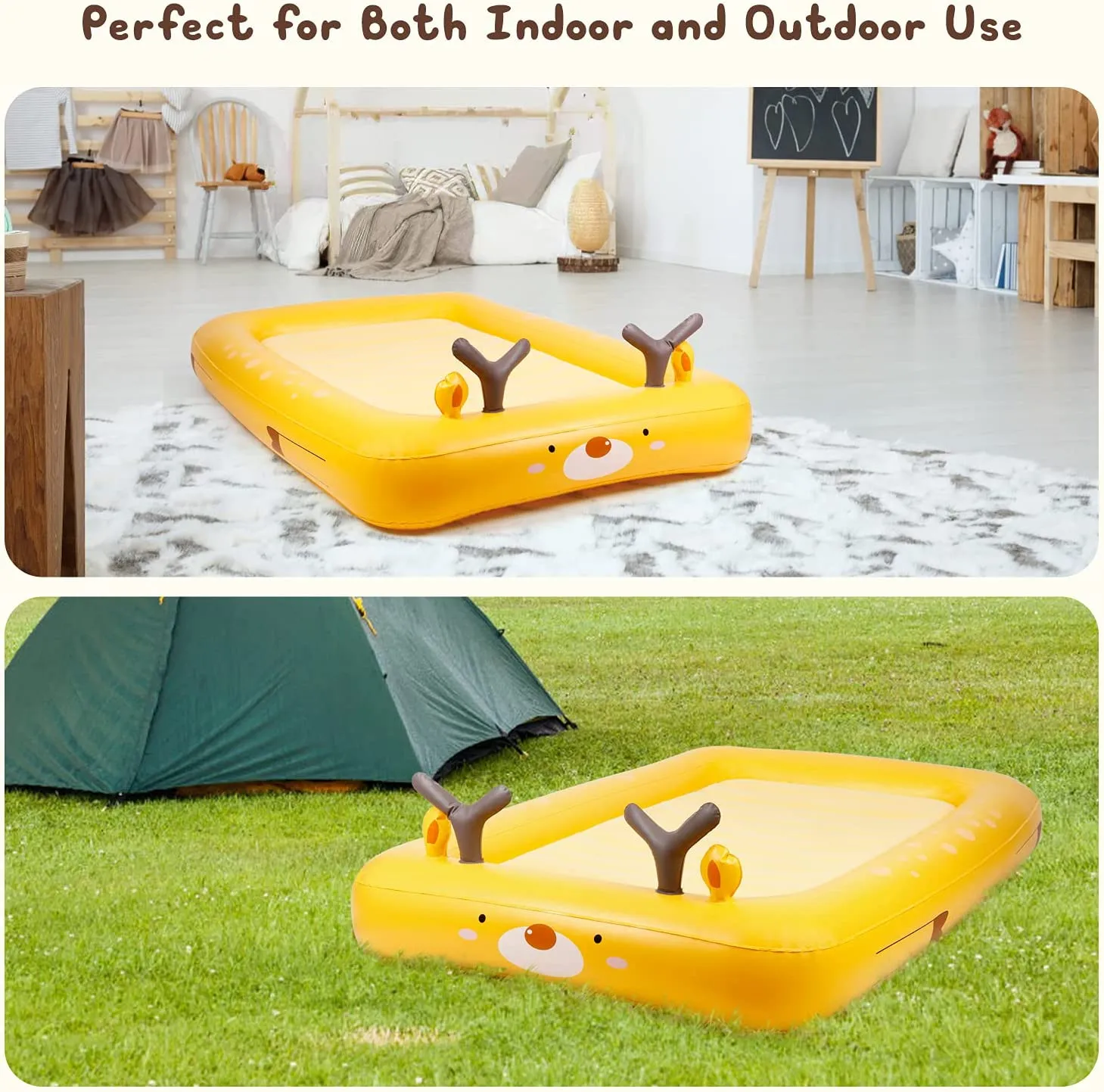 Kids Inflatable Travel Bed with Electric Air Pump