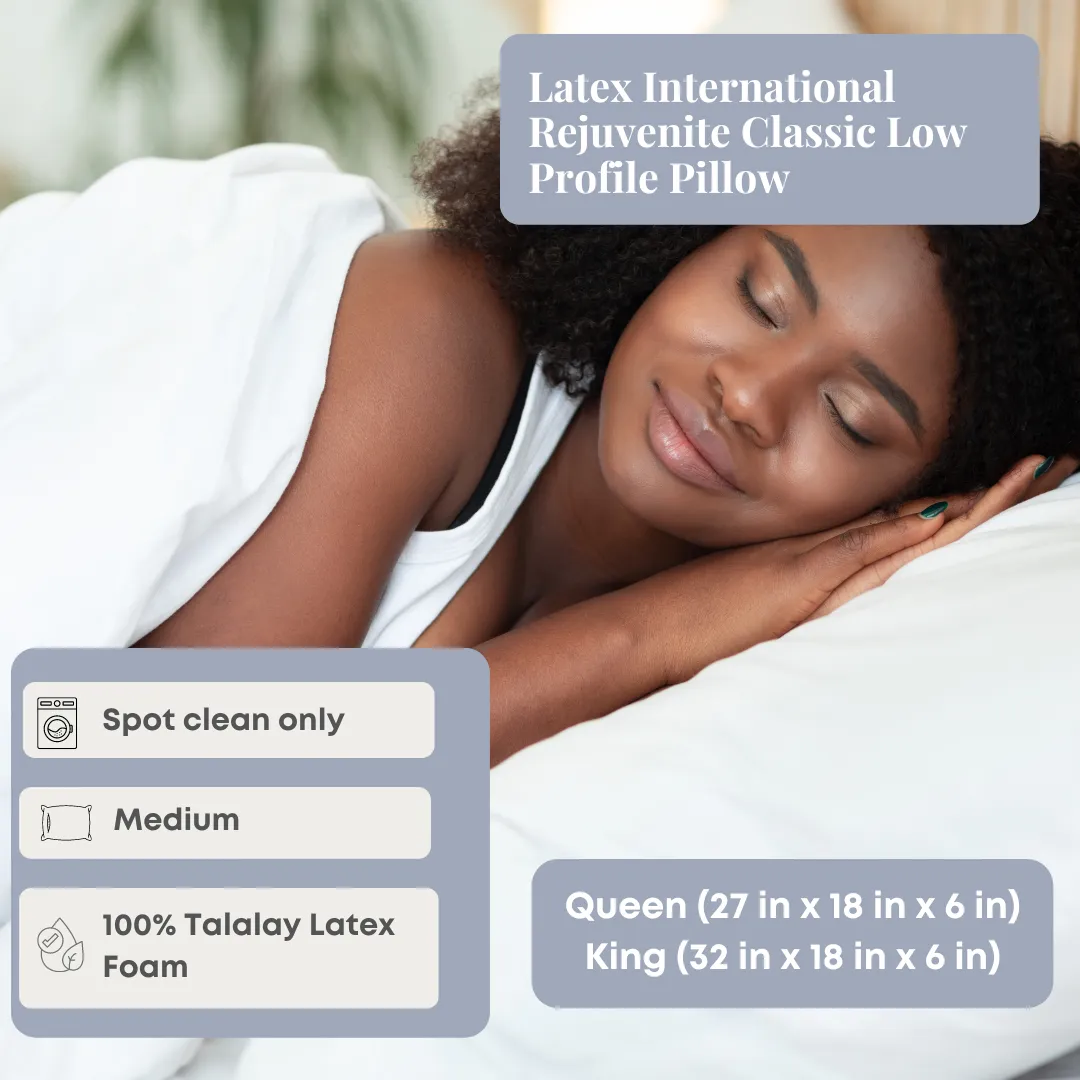 Latex International Rejuvenite Classic Low Profile Pillow