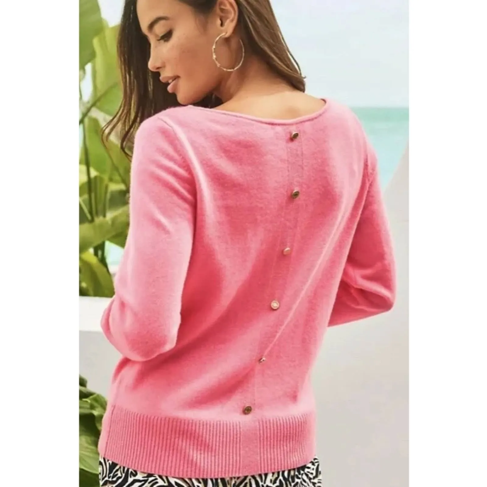 Lilly Pulitzer Fairley Cashmere Sweater Coral Sands LG