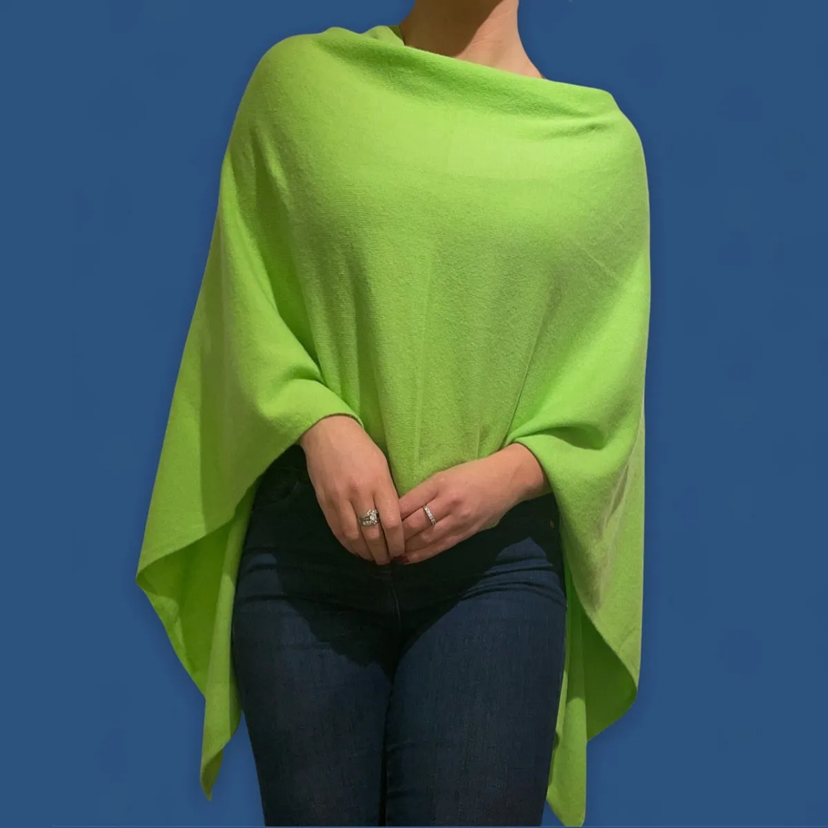 Lime Green Cashmere Poncho