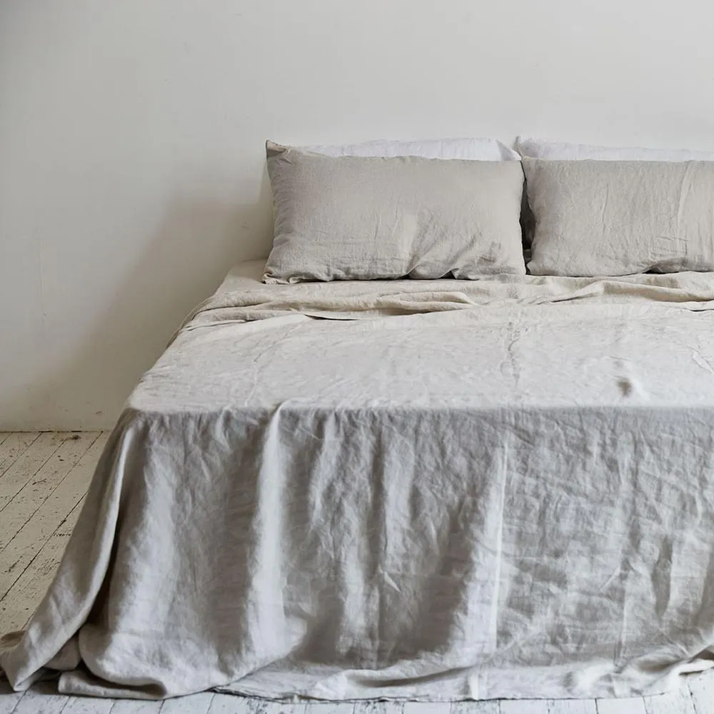 Linen Flat Sheet: Dove Grey