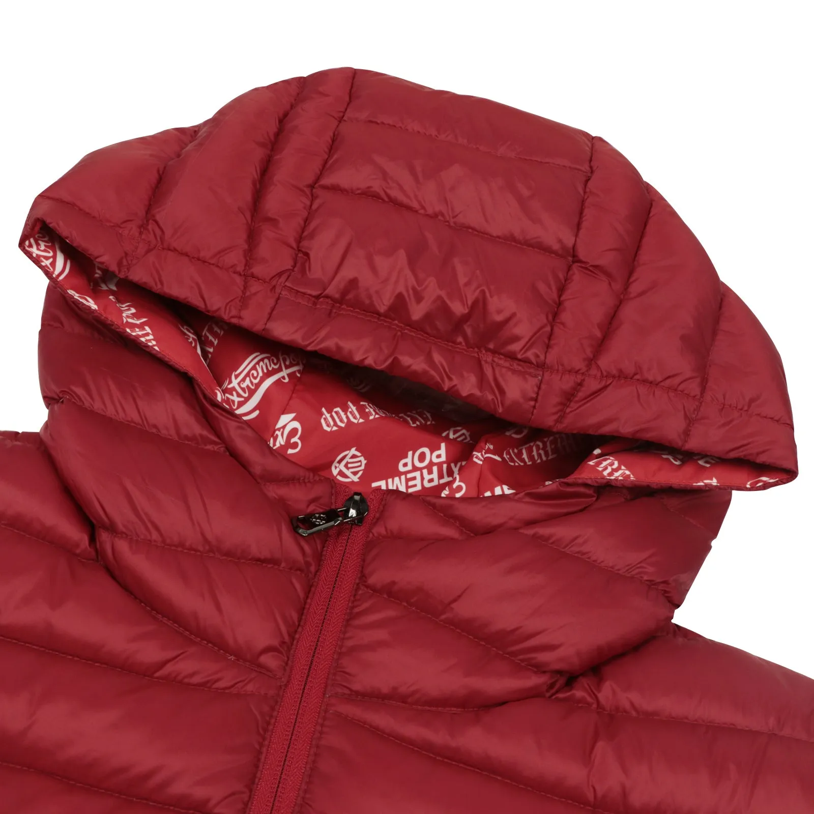 Men's Goose Down Puff Jacket Glacier  - Burgundy RED size S M L XL