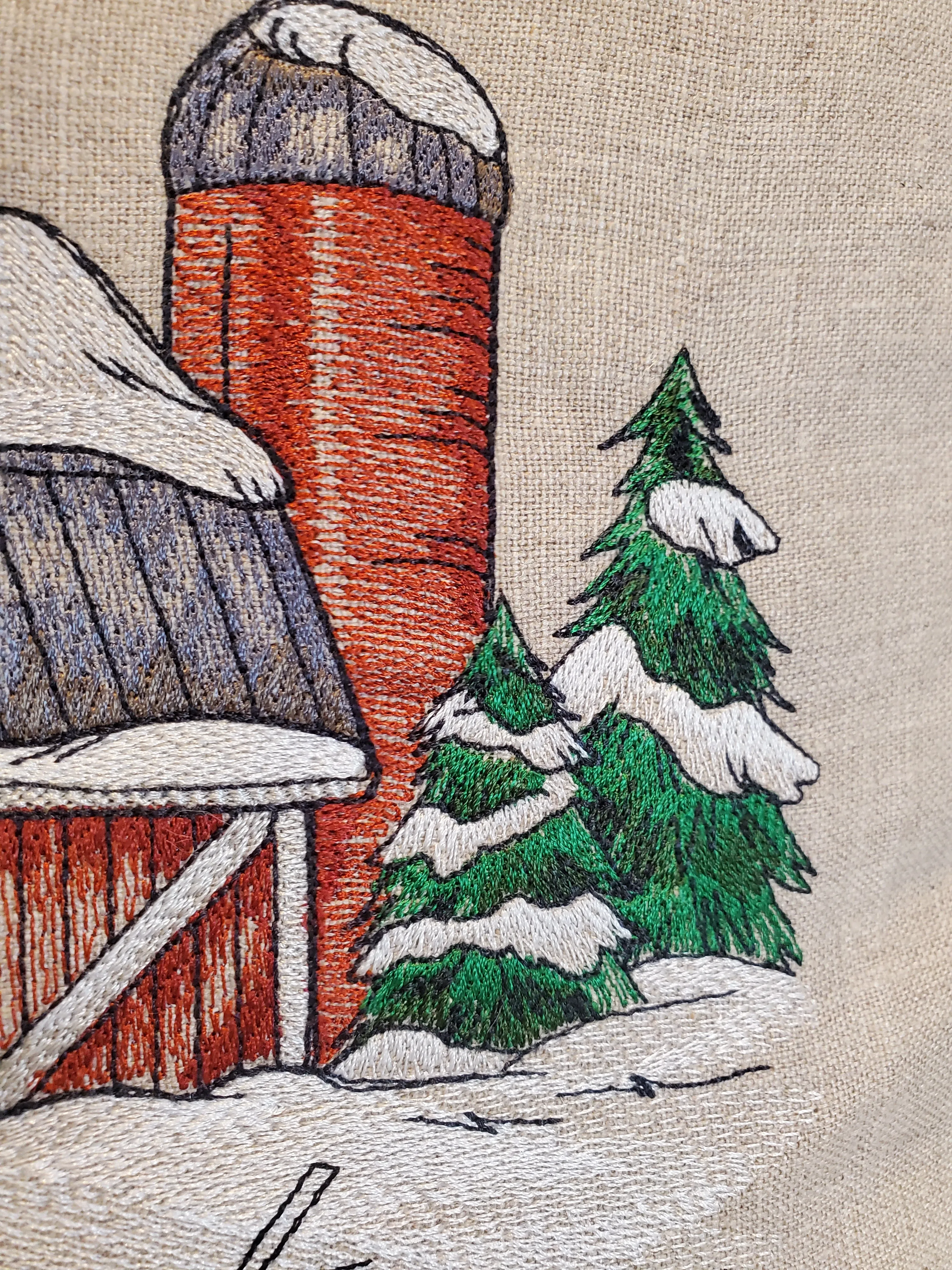 Merry Christmas Barn Pillow Cover