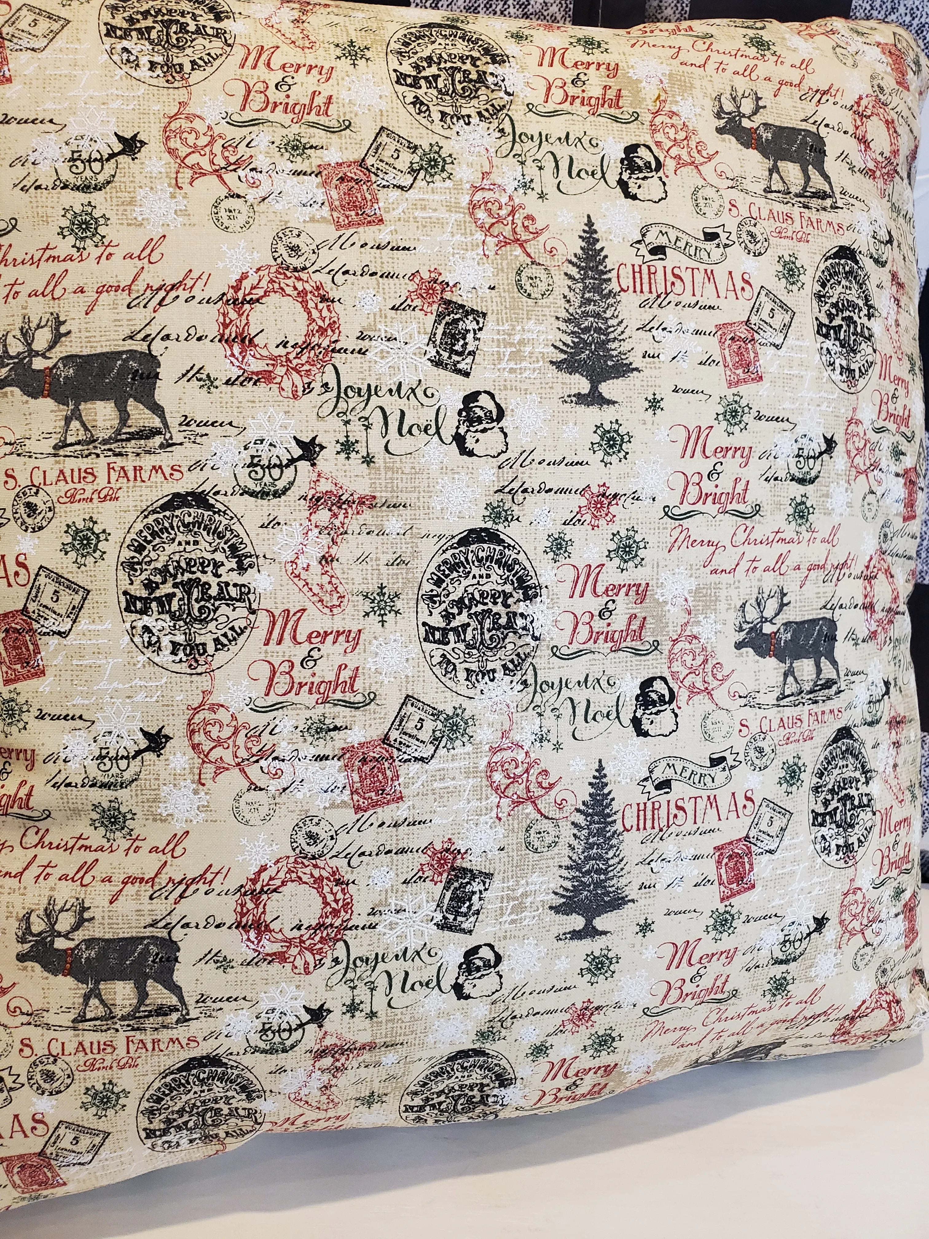 Merry Christmas Barn Pillow Cover