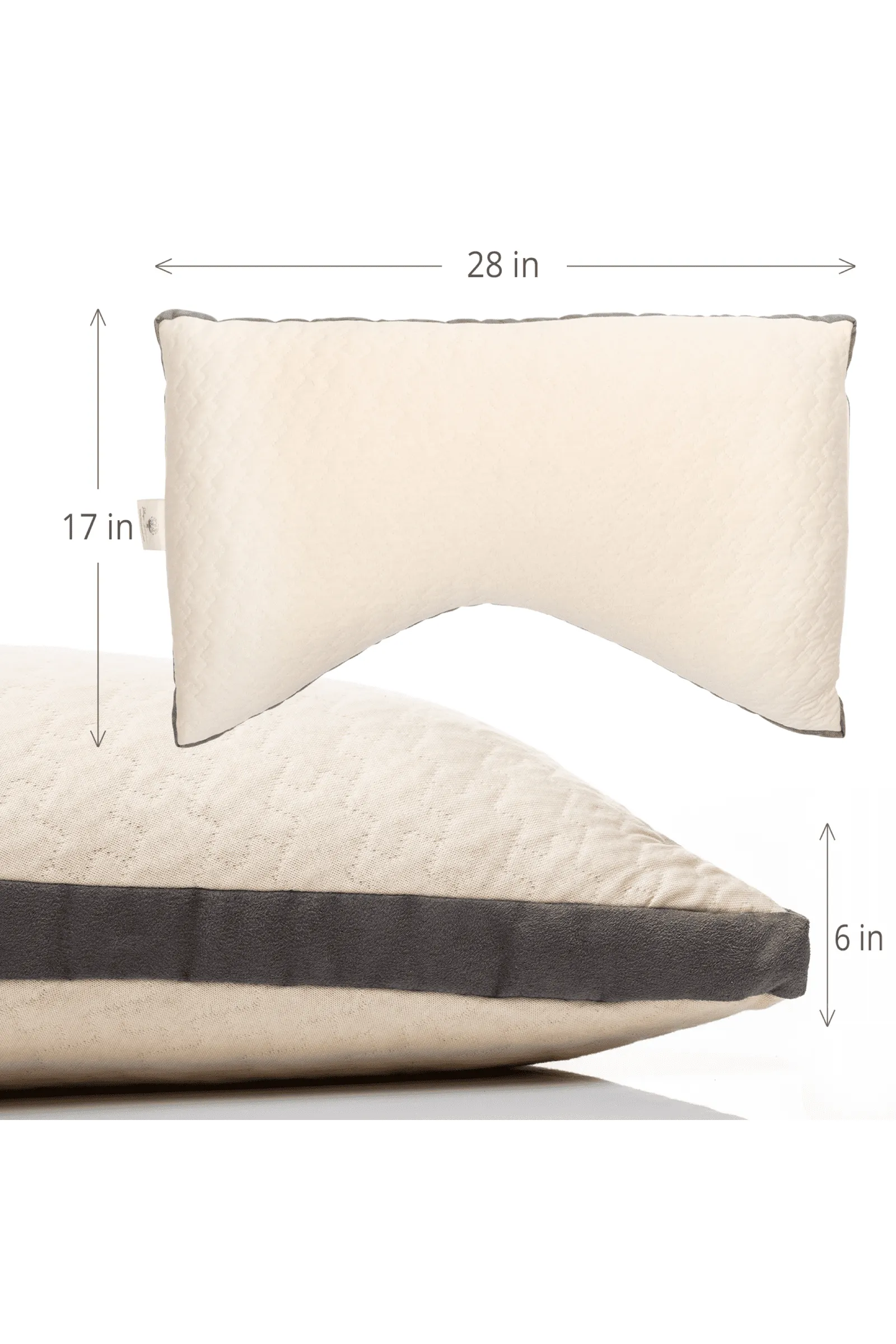 Organic Eco-Friendly Kapok Fiber and Natural Latex Bed Pillows - Side Sleeper Pillow -Queen Size - Cooling bed pillows for Side and Back Sleepers