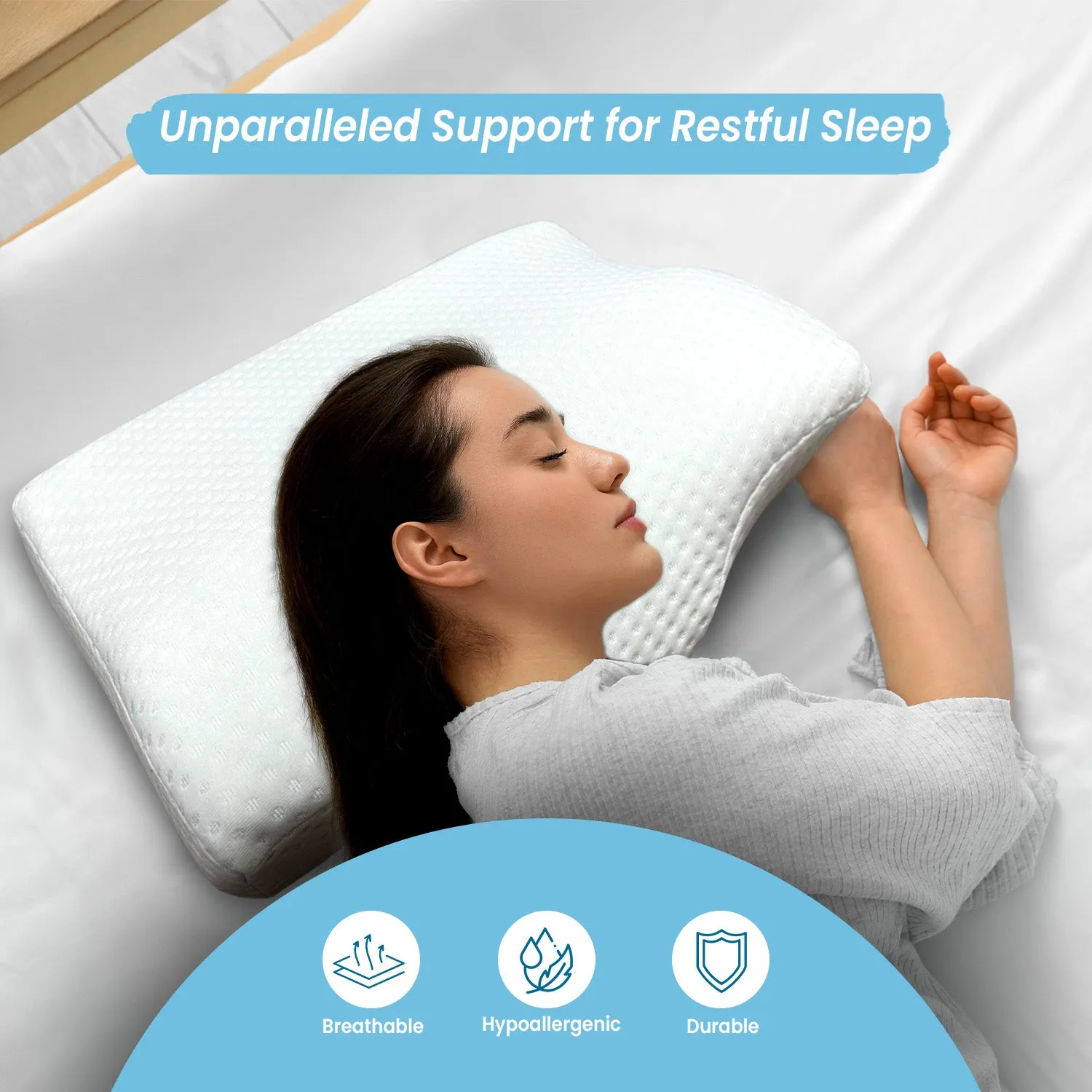 Orthopedic Memory Foam Cervical Butterfly Pillow for Neck & Shoulder Pain