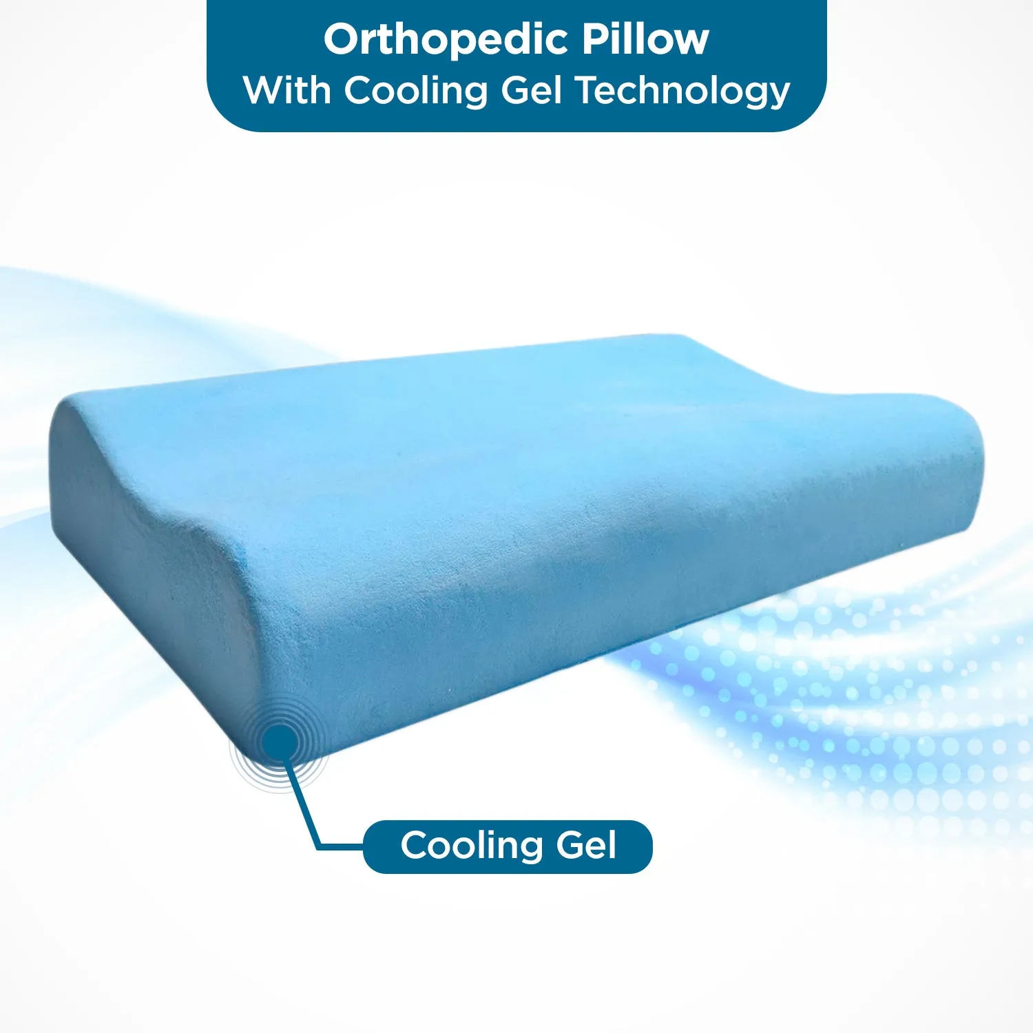 Orthopedic Memory Foam Cervical Contour Pillow with Cooling Gel