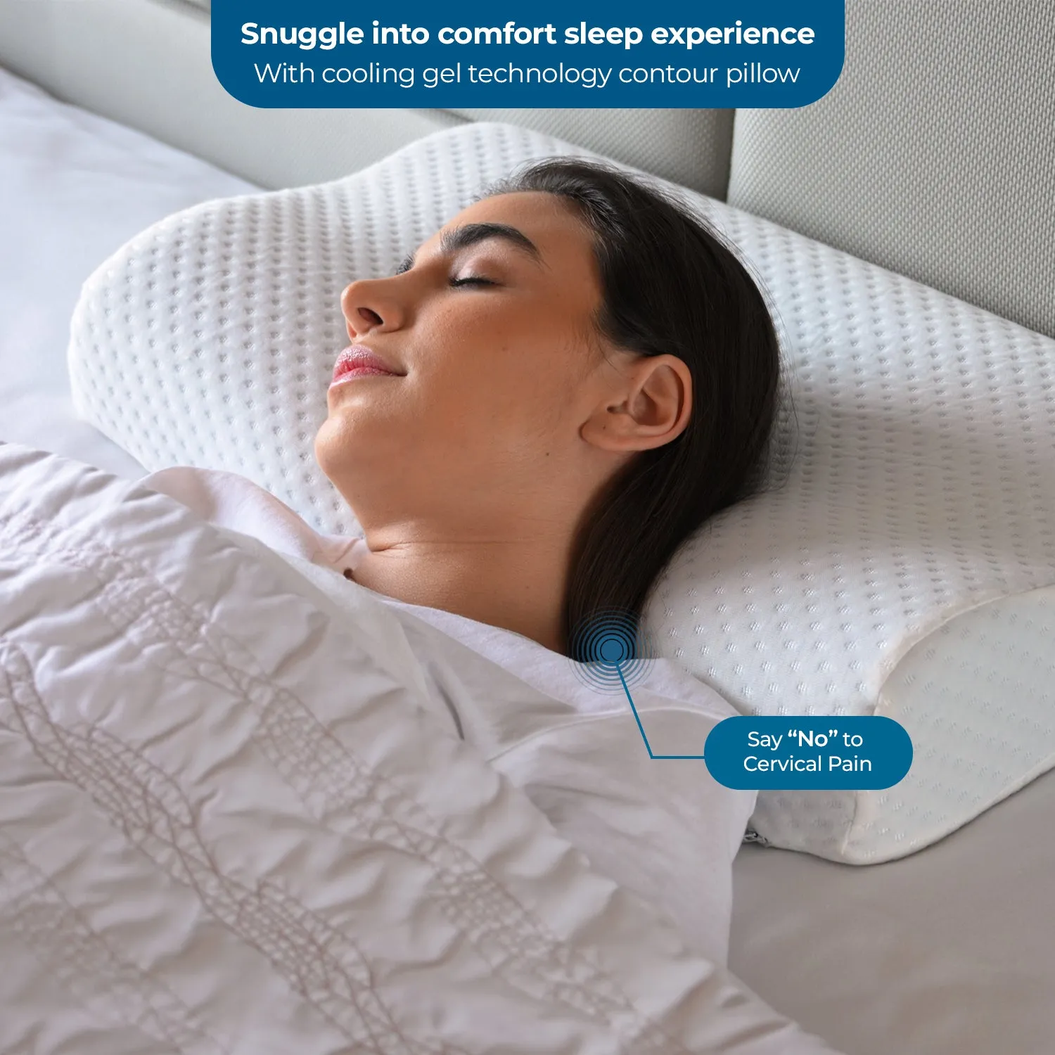 Orthopedic Memory Foam Cervical Contour Pillow with Cooling Gel