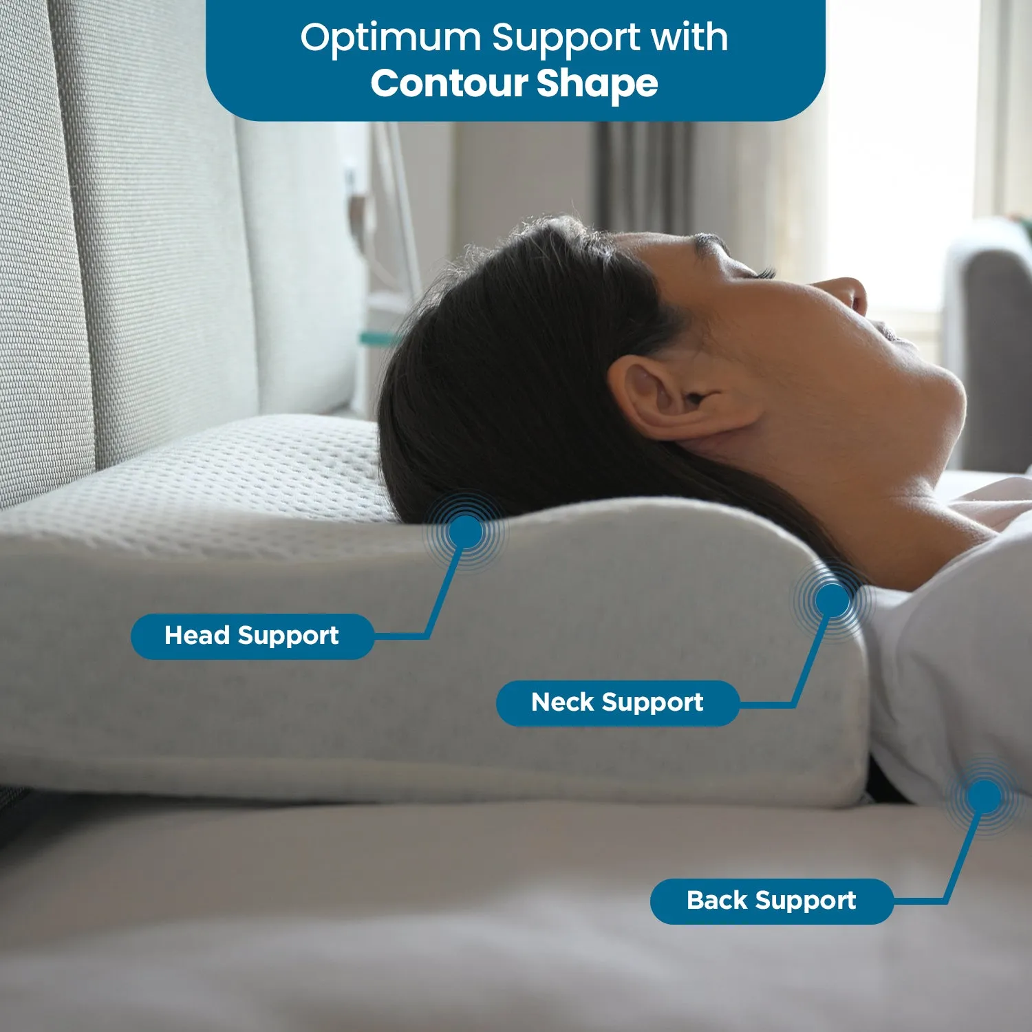 Orthopedic Memory Foam Cervical Contour Pillow with Cooling Gel