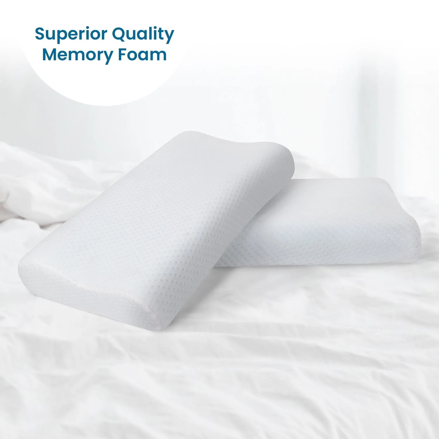 Orthopedic Memory Foam Cervical Contour Pillow with Ventilated Cooling Gel