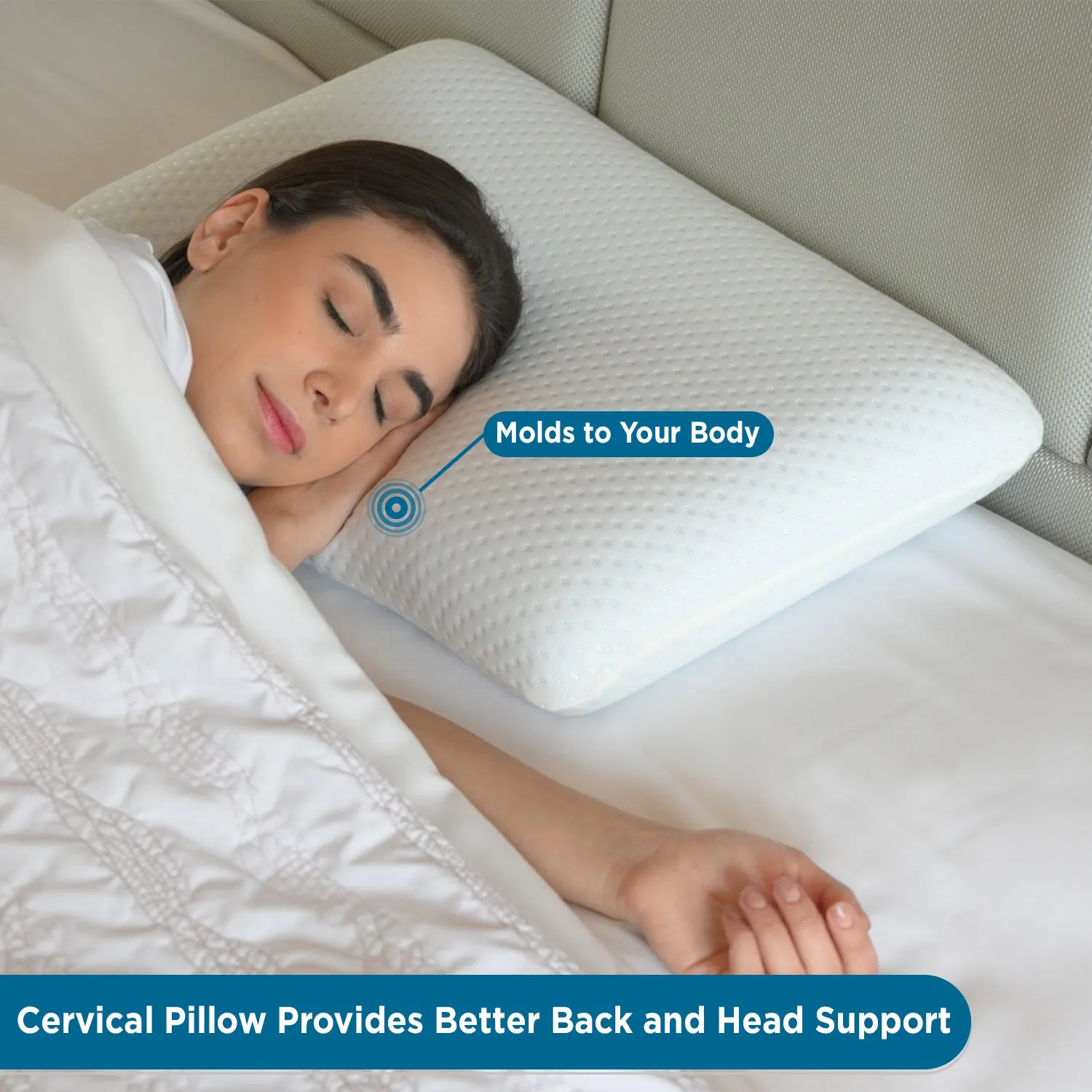 Orthopedic Memory Foam Pillow for Neck & Shoulder Pain