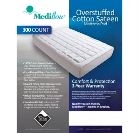 Overstuffed Cotton Sateen Mattress Pad