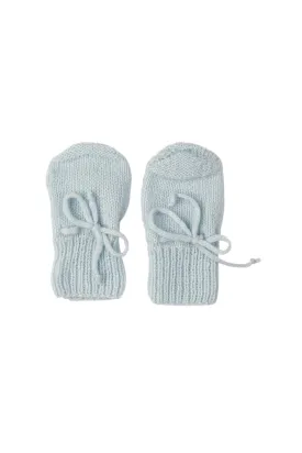 Powder Blue Hand Knitted Cashmere Baby Mittens