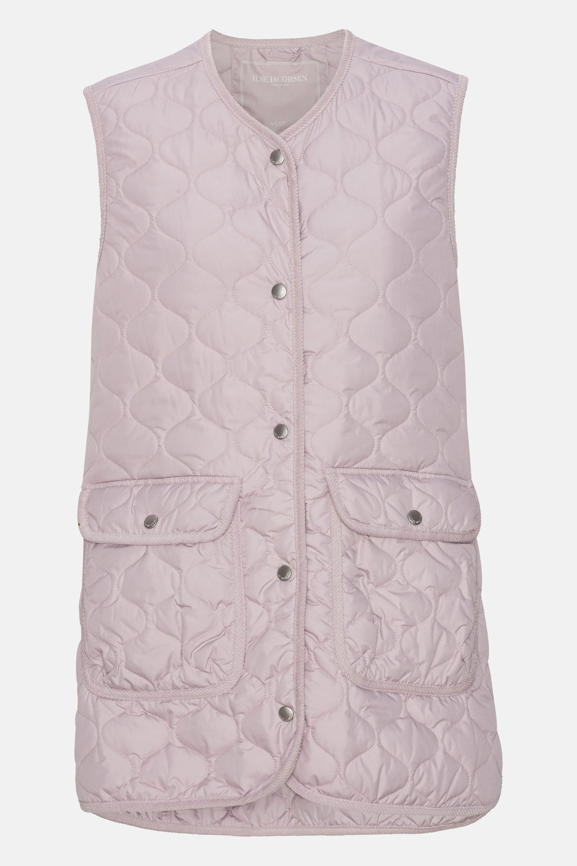 Quilt Long Vest - Concrete