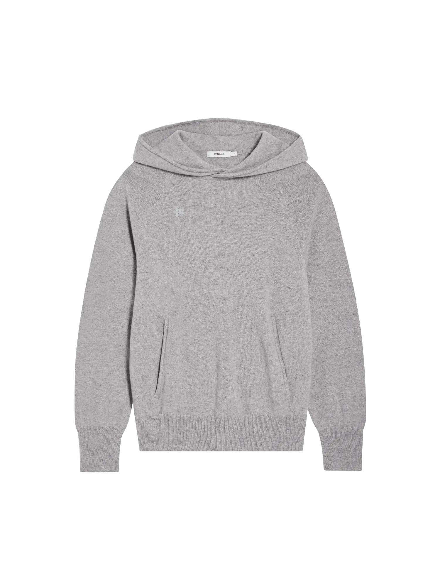 Recycled Cashmere Hoodie—pale grey melange