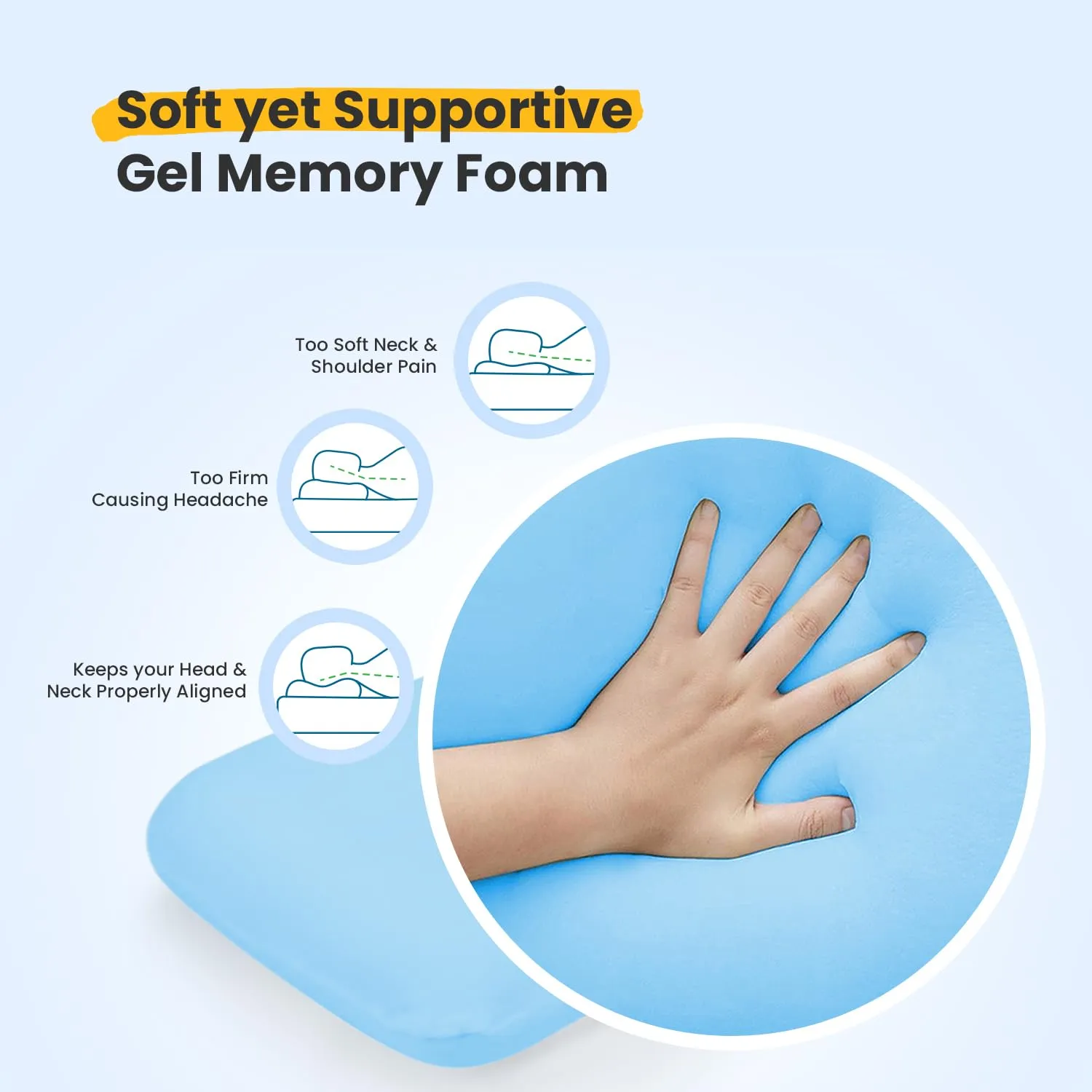 Small Standard Cooling Gel Memory Foam Pillow