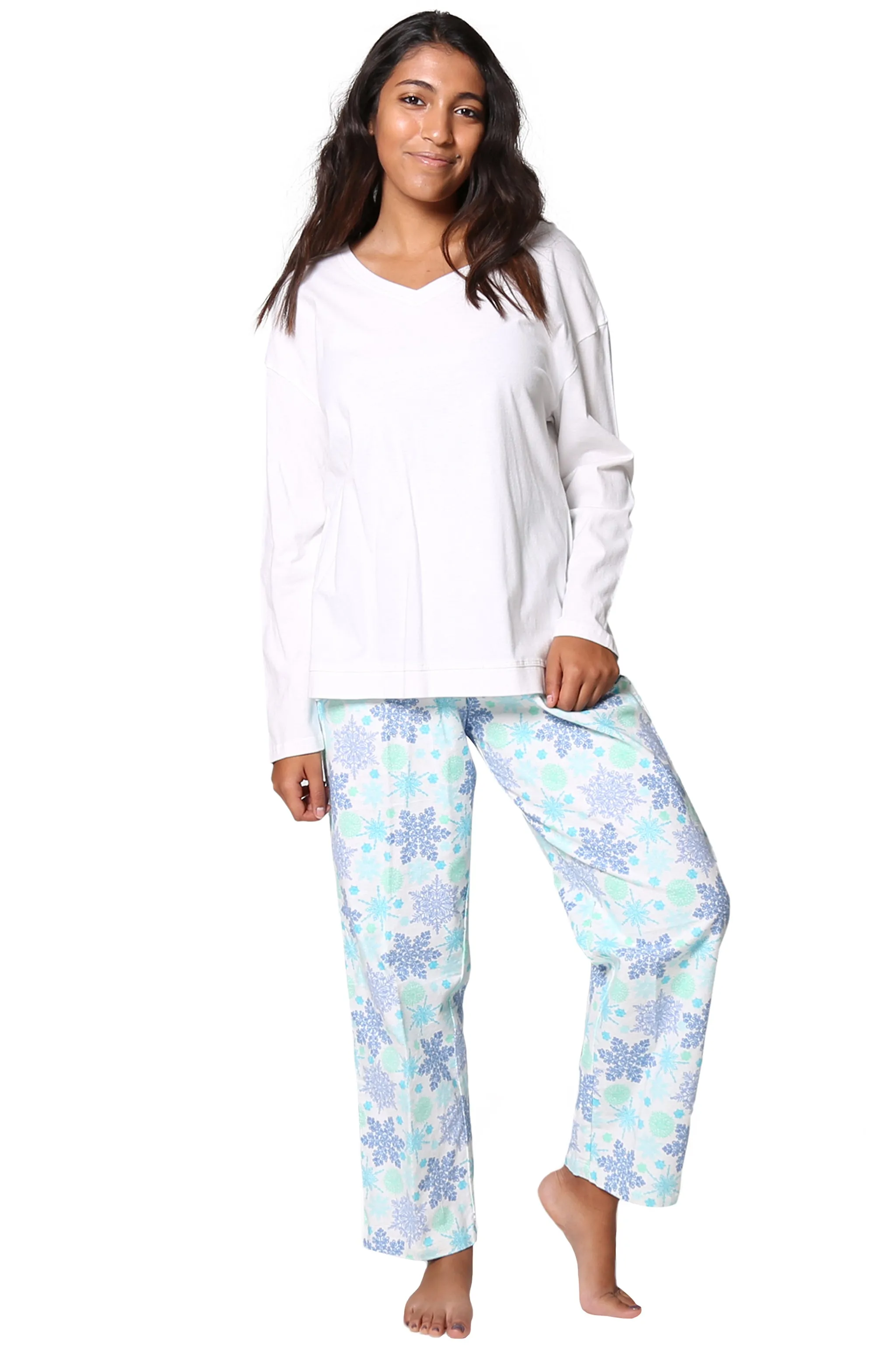 Snow Flake Flannel Plus Size Pajama Set