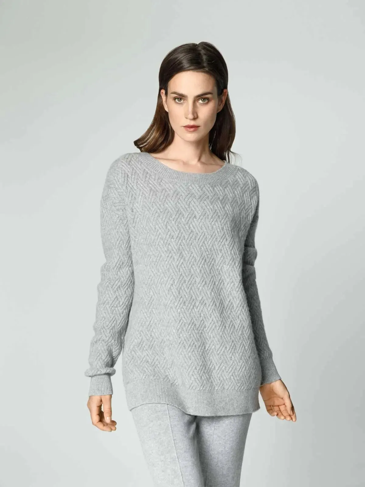 Structure knit cashmere jersey