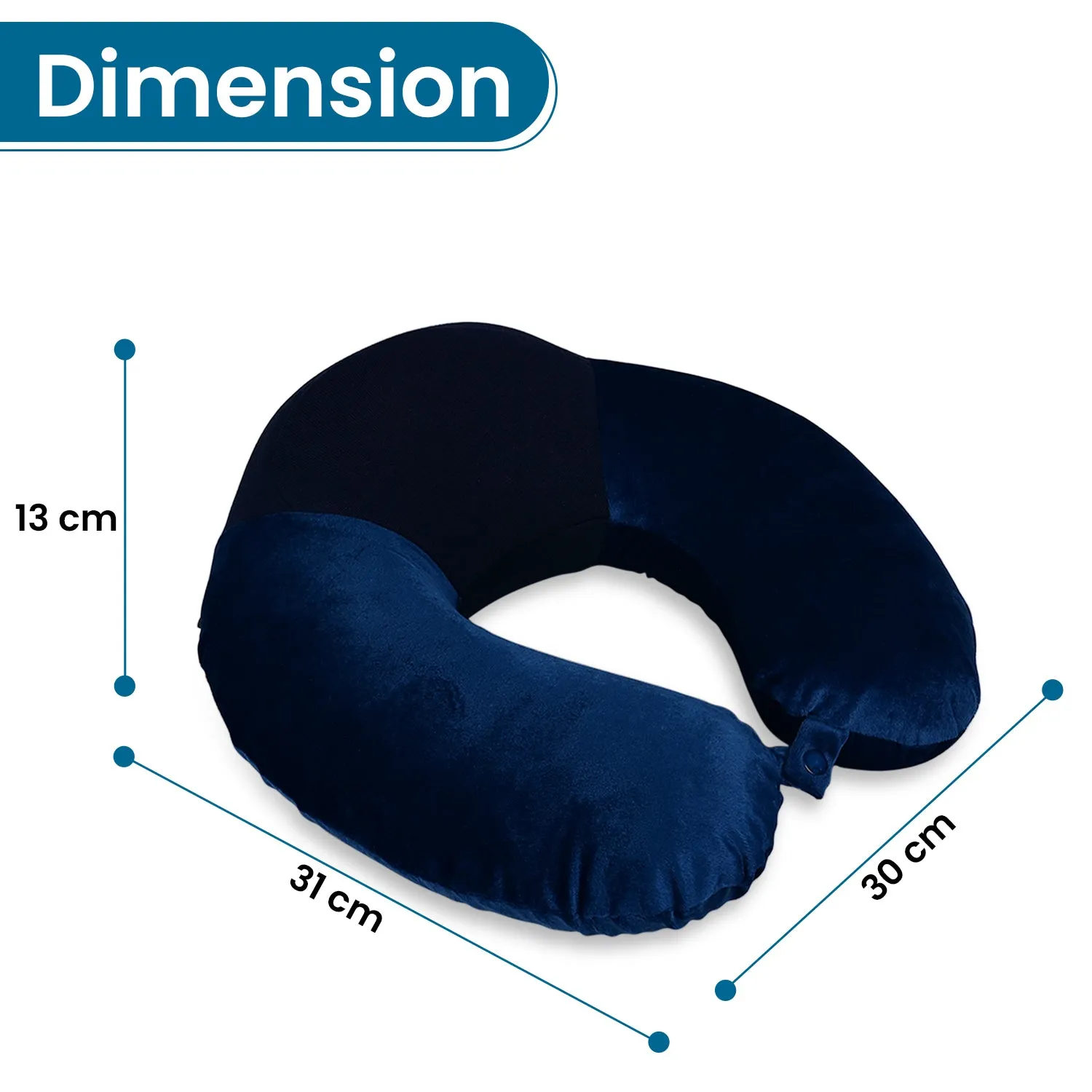 Super-Soft Memory Foam Raised Travel Neck Pillow - Velvet Fabric