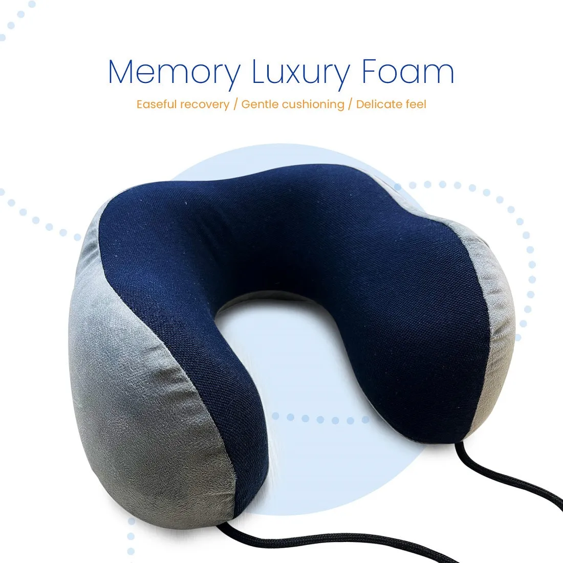 Super-Soft Memory Foam Travel Neck Pillow - Velvet Fabric