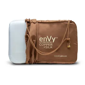 The enVy® COPPER   SILK Anti-Aging Pillow - 100% Natural Latex Pillow with COPPER-infused SILK Pillowcase